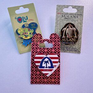 NWT Set of 3 Disney Official Pin Trading Disney Aulani Resort Pins